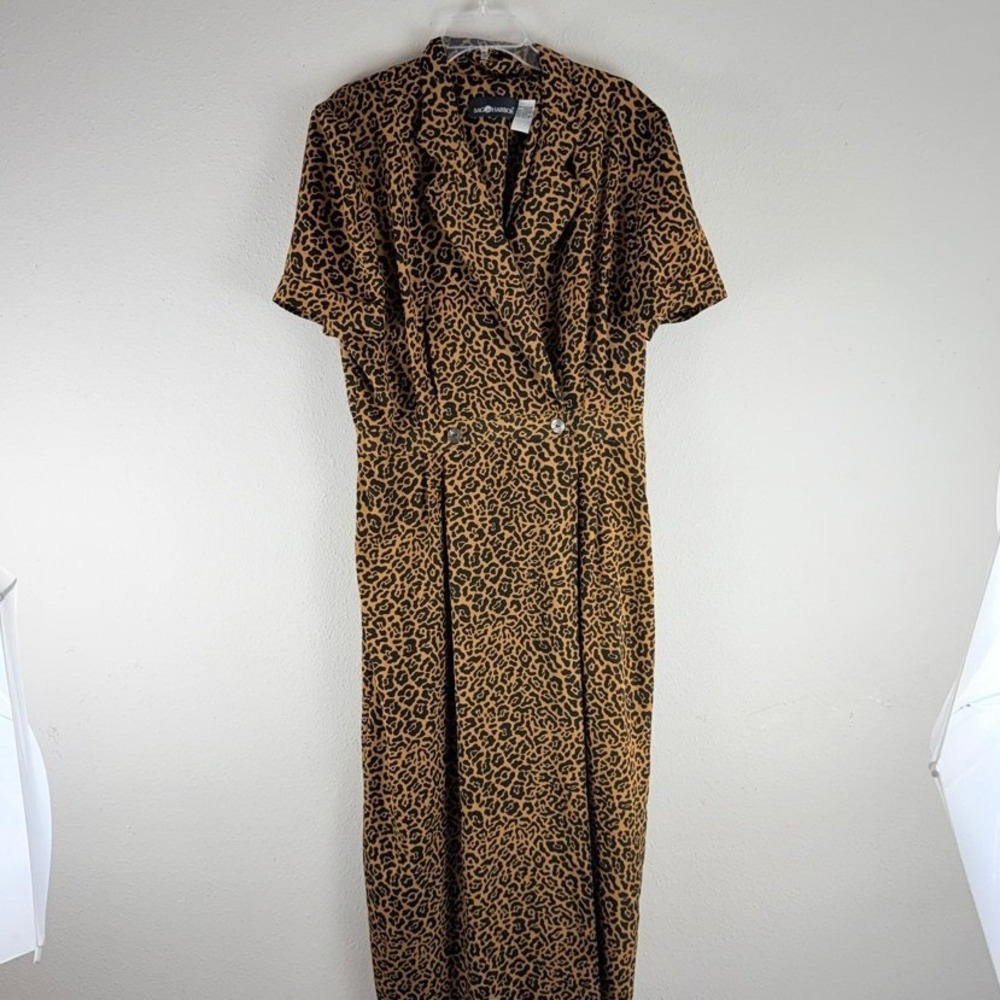 Sag Harbor Leopard Print Maxi Dress 18 Brown Animal Print Mob Wife Safari Core
